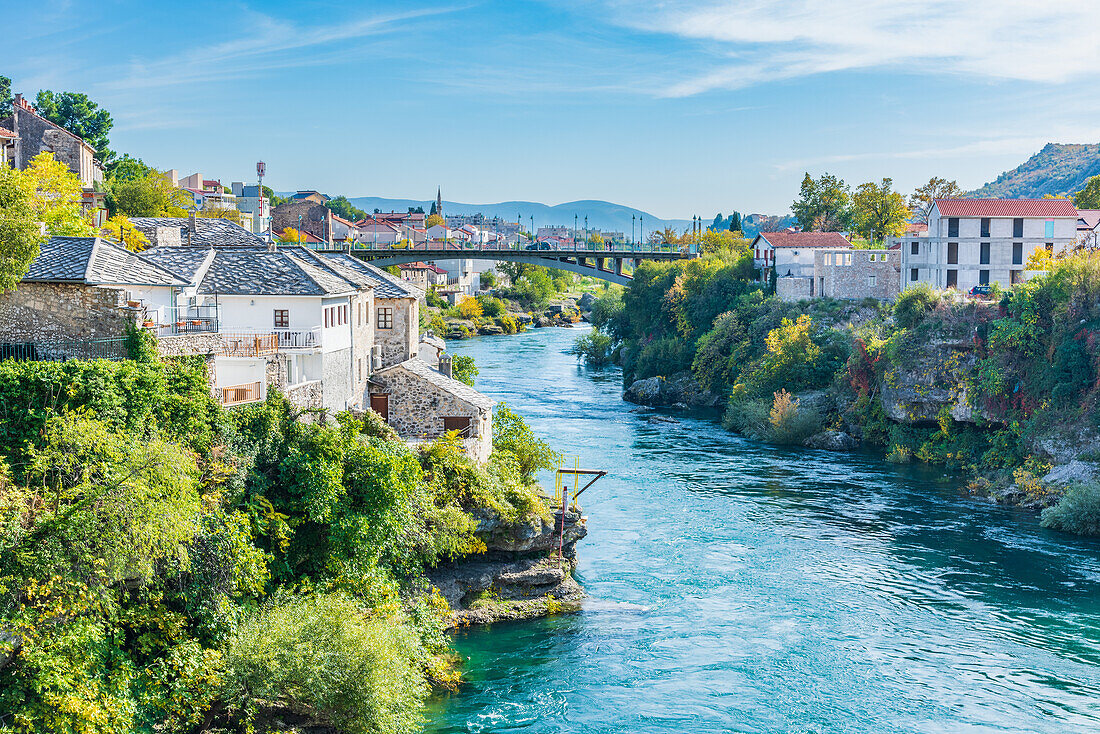 New bridge over Neretva river in Mostar, Bosnia and Herzegovina