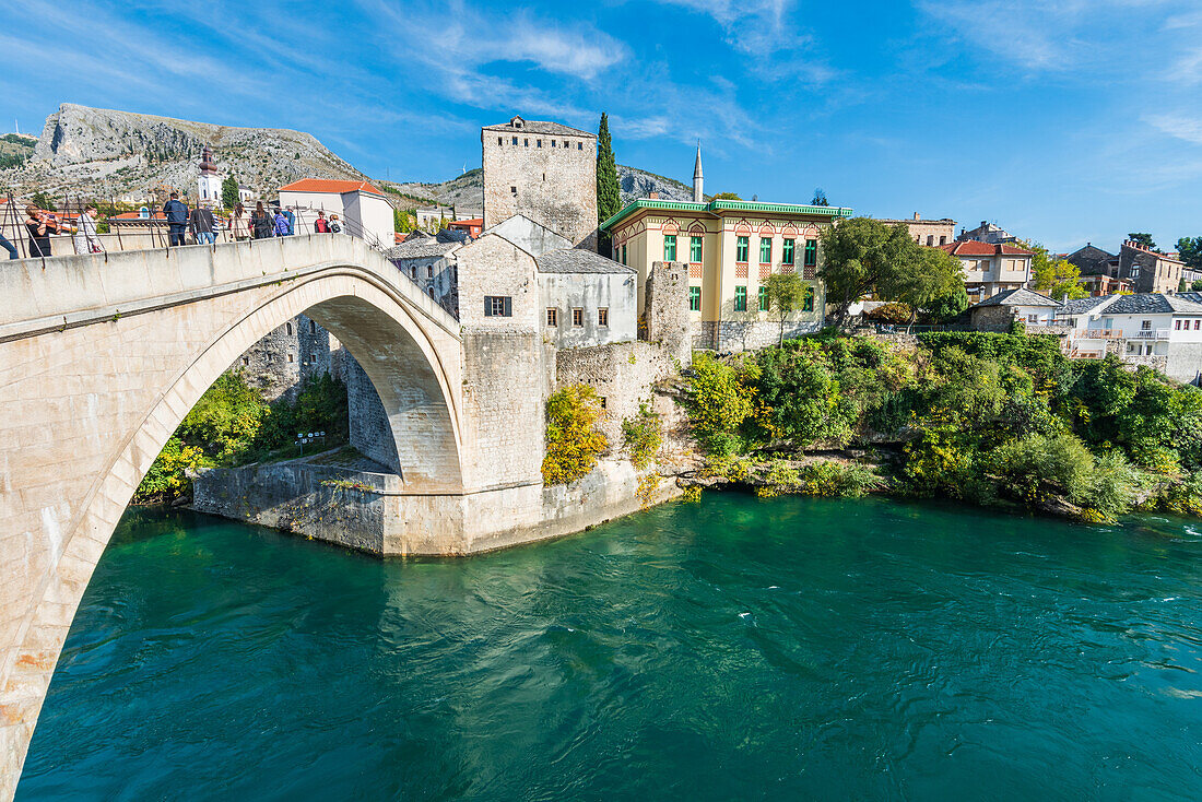 Old bridge over Neretva river in Mostar, Bosnia and Herzegovina