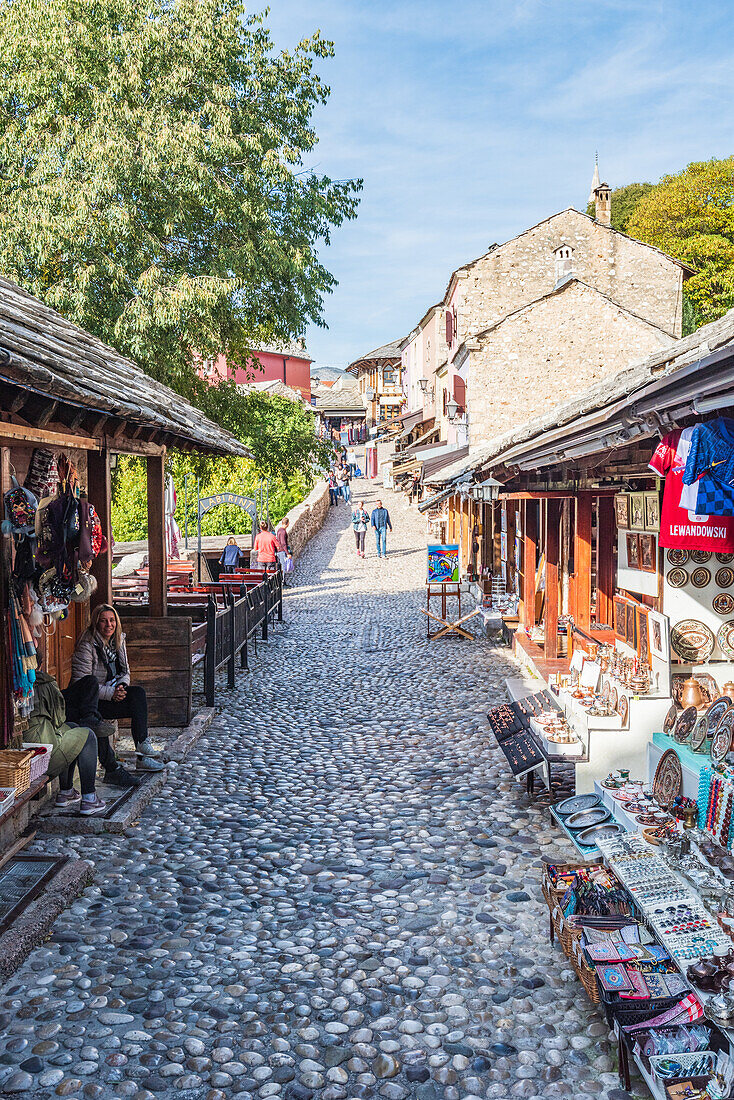 Souvenir shops in Mostar, Bosnia and Herzegovina