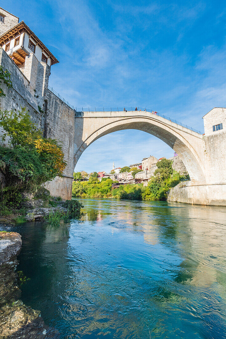 Old bridge over Neretva river in Mostar, Bosnia and Herzegovina