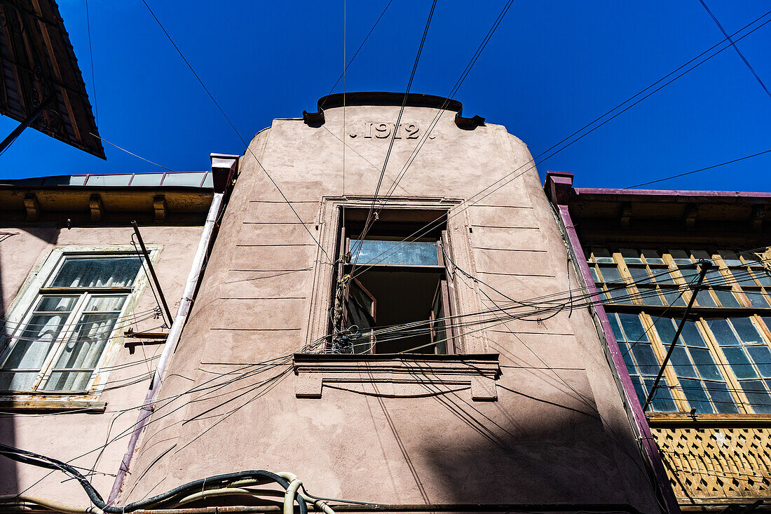 Decoration of old houses in Tbilisi's downtown, capital city of Georgia