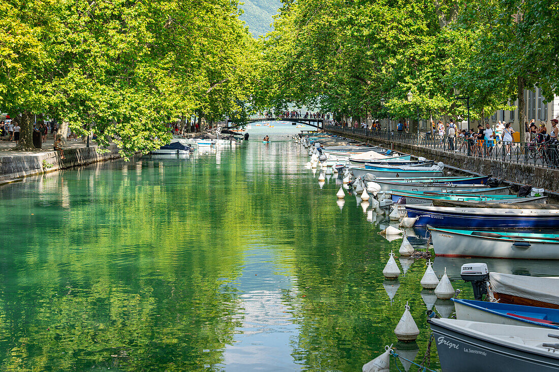 Canal du Vassé with direct access to Lac d'Annecy, Annecy, Haute-Savoie, Auvergne-Rhône-Alpes, France