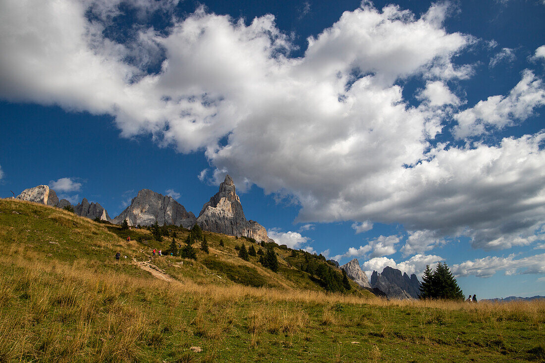 Berggruppe Pale di San Martino. Passo Rolle, Dorf San Martino di Castrozza, Bezirk Trento, Trentino Alto Adige, Italien