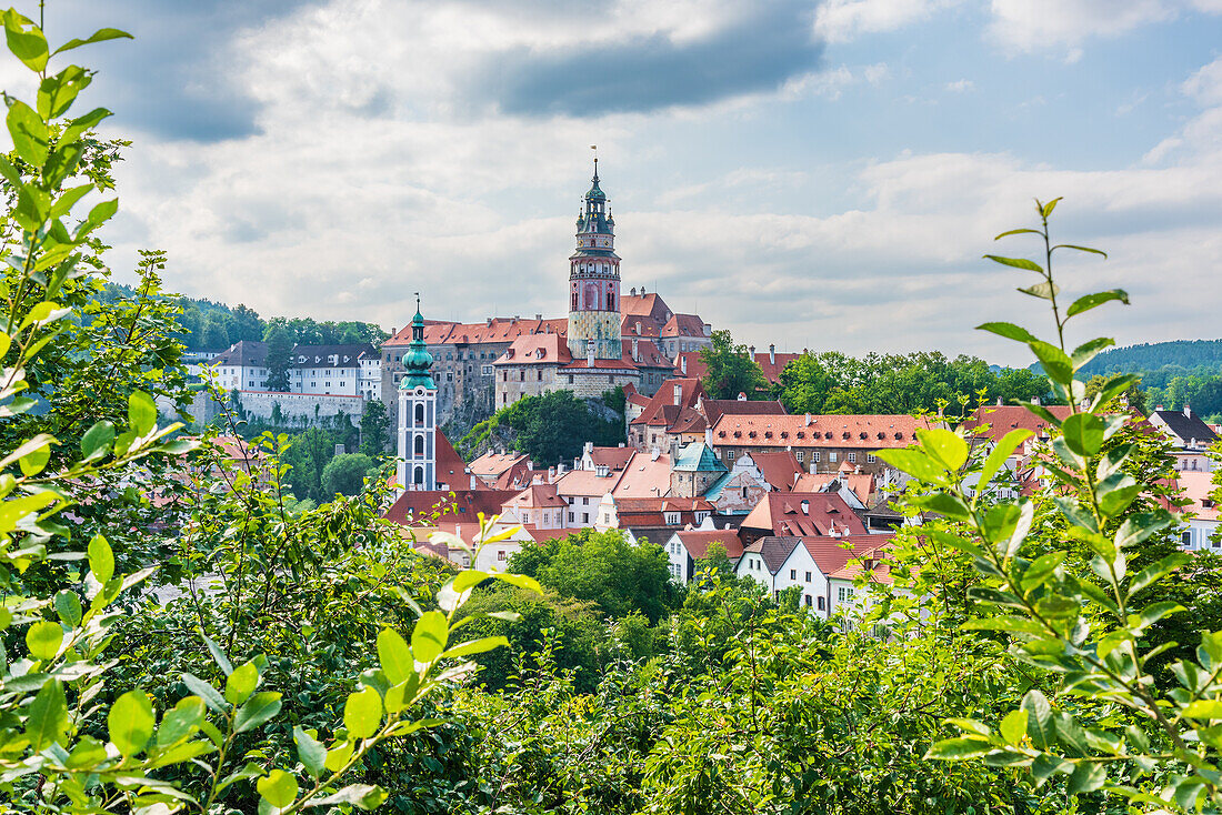 Altstadt und Schloss von Cesky Krumlov, Südböhmen, Tschechische Republik