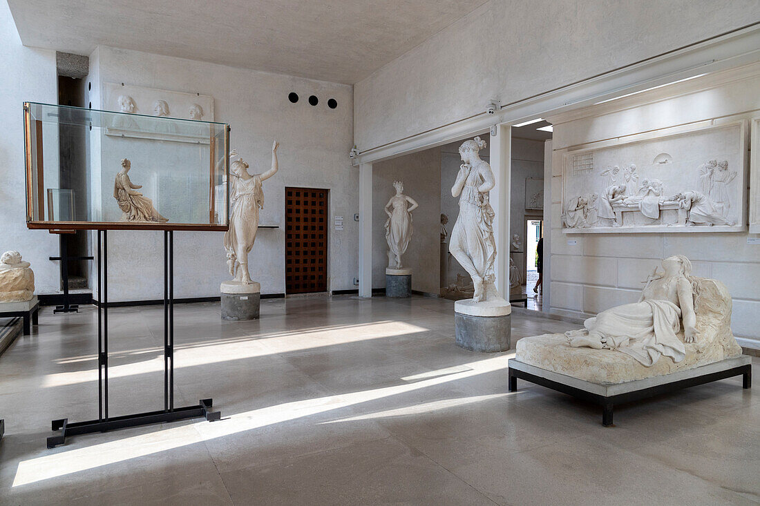 The gypsoteca of the Canova museum house, Possagno, Treviso district, Veneto, Italy.