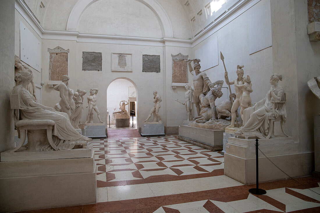 The gypsoteca of the Canova museum house, Possagno, Treviso district, Veneto, Italy.