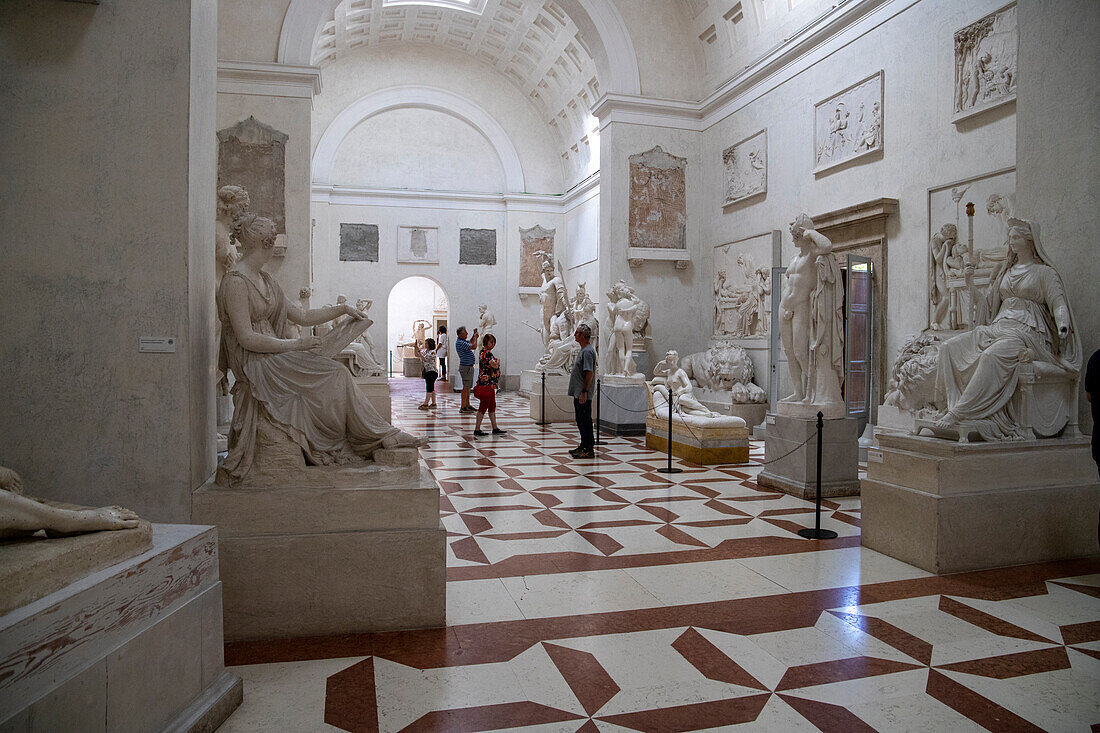 The gypsoteca of the Canova museum house, Possagno, Treviso district, Veneto, Italy.