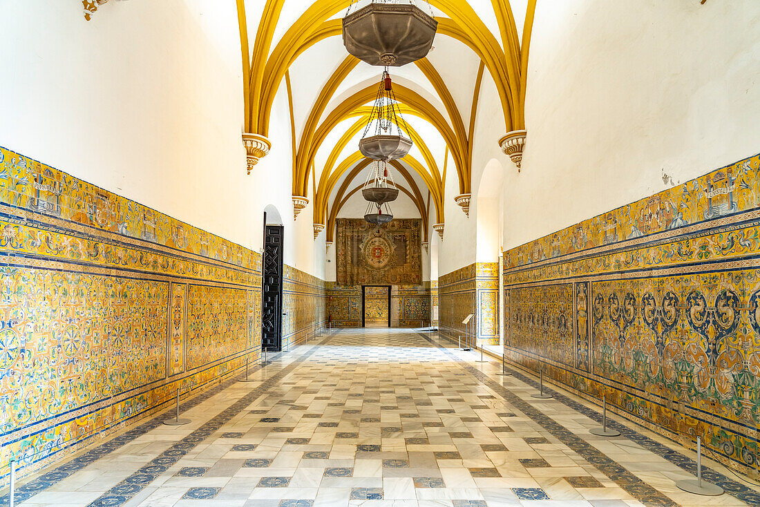 De Gotische Palast, Königspalast Alcázar, Sevilla Andalusien, Spanien