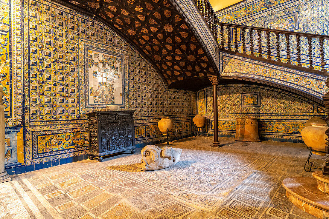 Interior of the Palace and Museum Palacio de la Condesa de Lebrija in Seville, Seville, Andalusia, Spain
