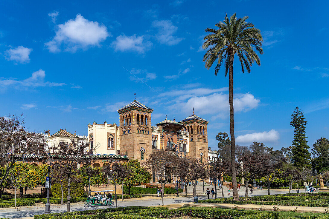 The Museum of Popular Arts and Customs of Seville in the Mudejar Pavilion, María Luisa Park, Seville, Andalusia, Spain