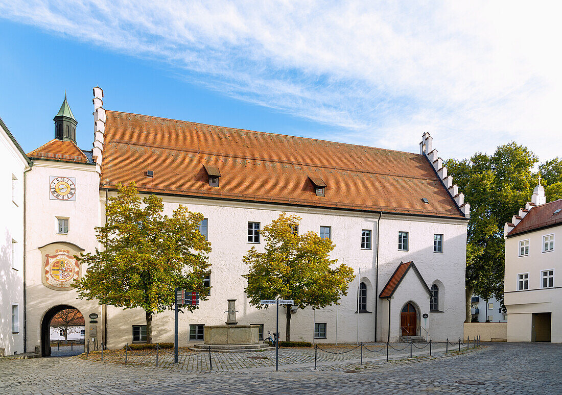 Former ducal palace and palace square in Straubing in Lower Bavaria in Germany