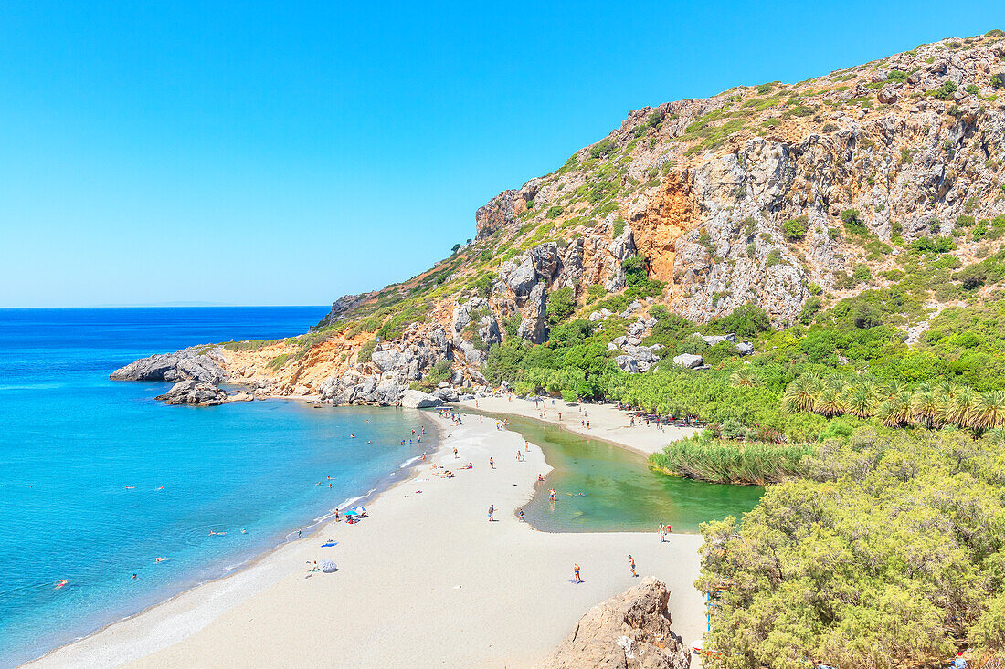 Strand von Preveli, Rethymno, Kreta, griechische Inseln, Griechenland