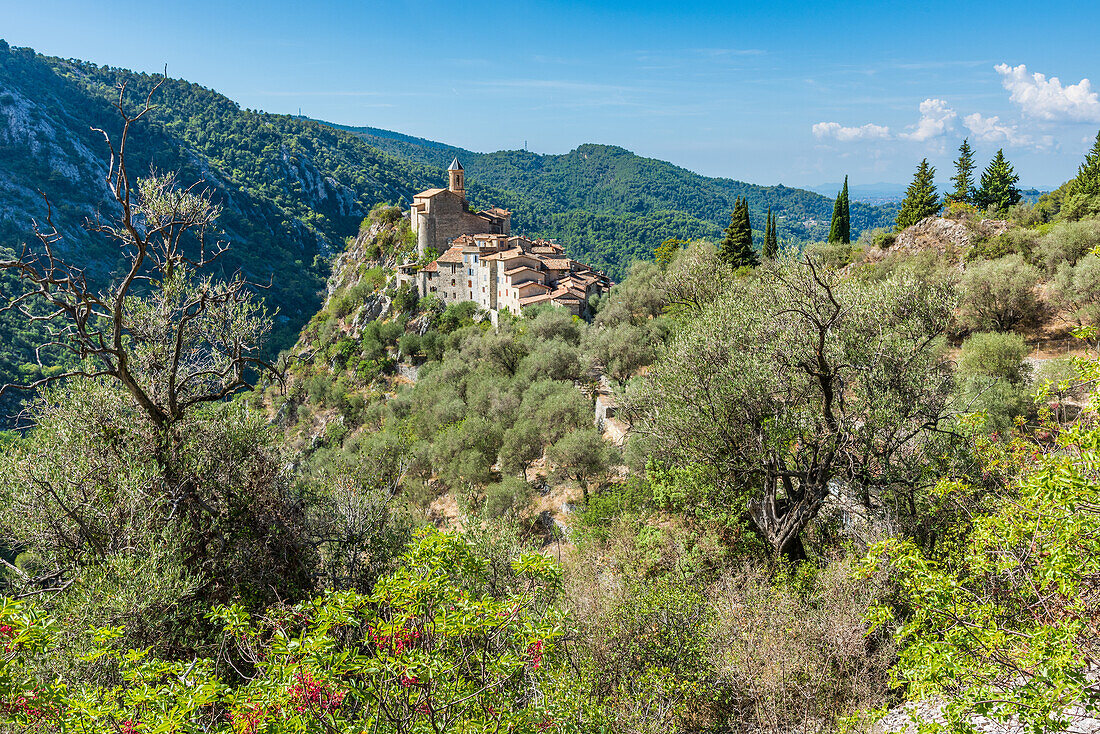 Mountain village of Peillon in Provence, France