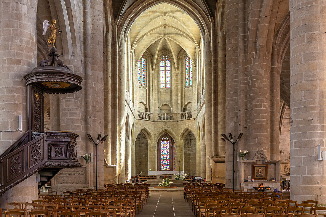 Interior of the Saint-Malo church in Dinan, Brittany, France