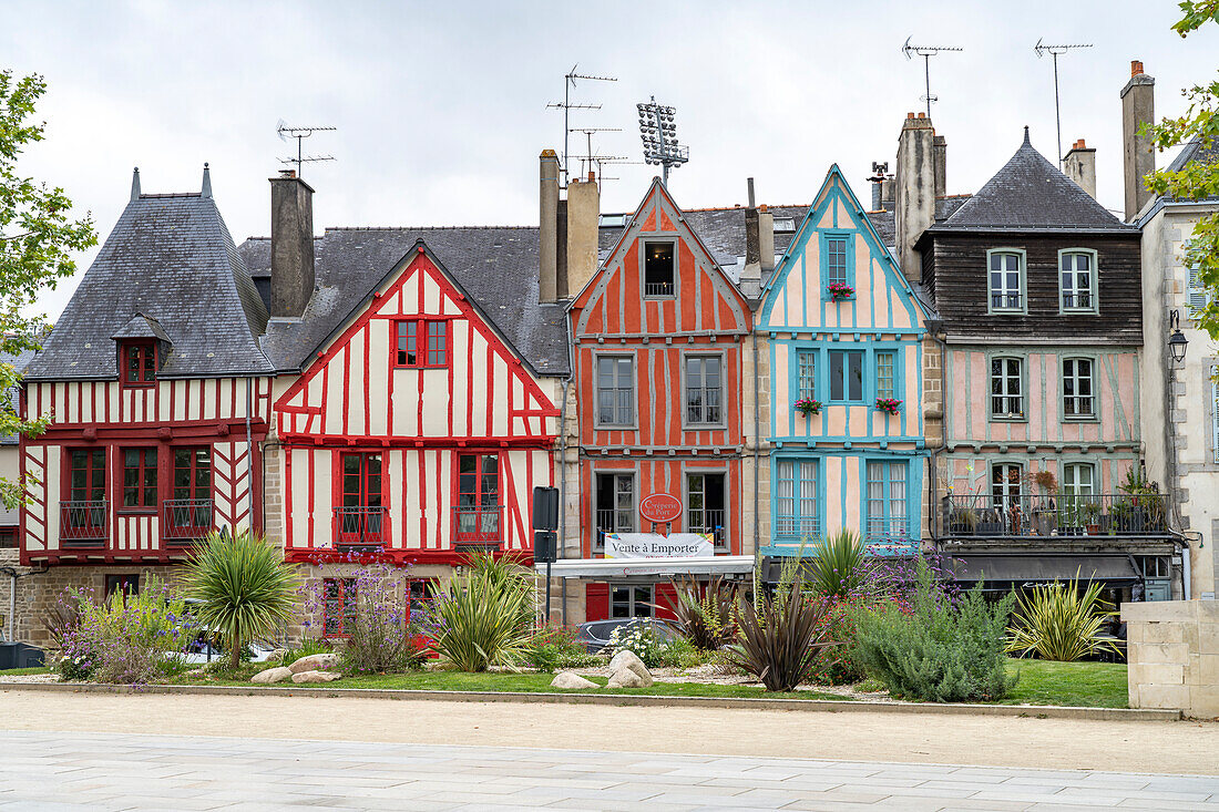 Fachwerkhäuser in Vannes, Bretagne, Frankreich  