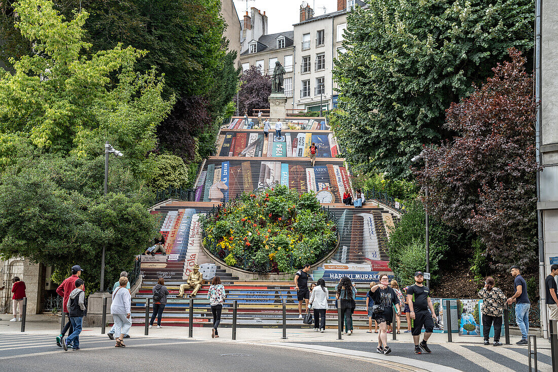 Art on the Denis Papin Staircase in Blois, France