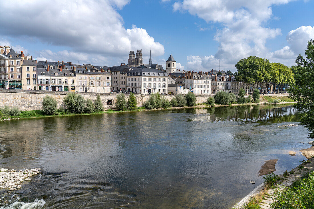 Old Town, Cathedral and the Loire River in Orleans, France