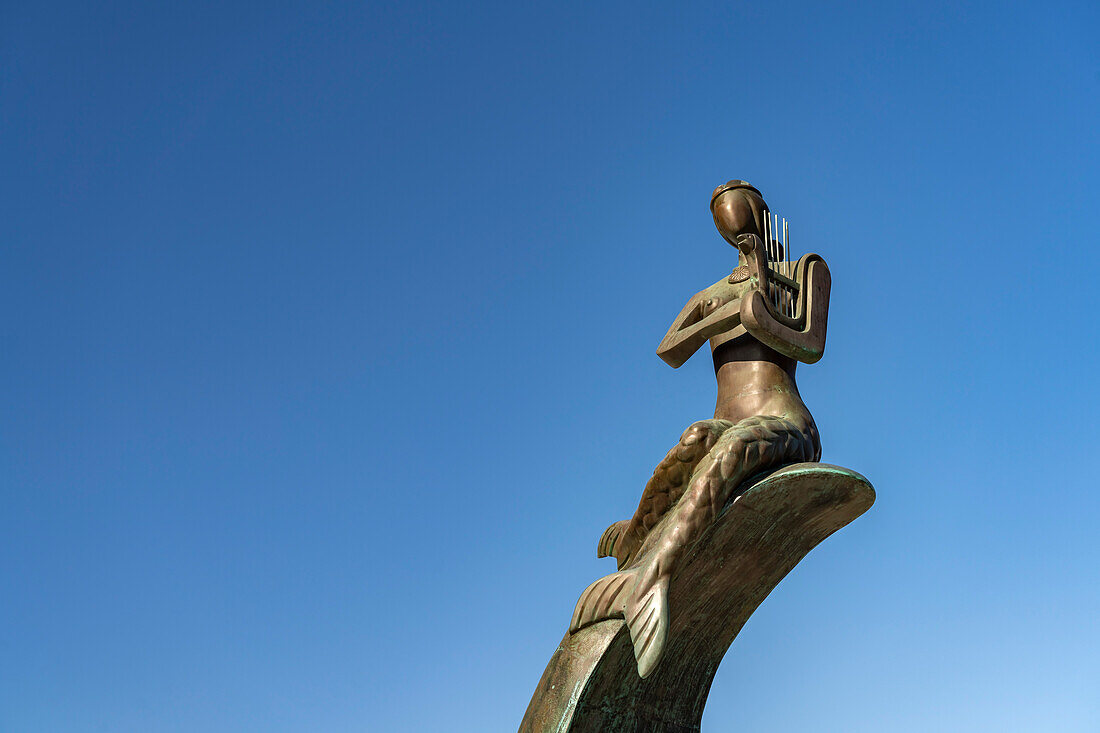 Skulptur Meerjungfrau in Agia Napa, Zypern, Europa  