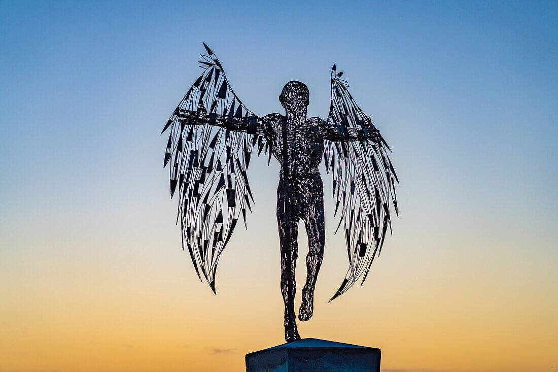 Sculpture Icarus on the promenade in Ayia Napa, Cyprus, Europe