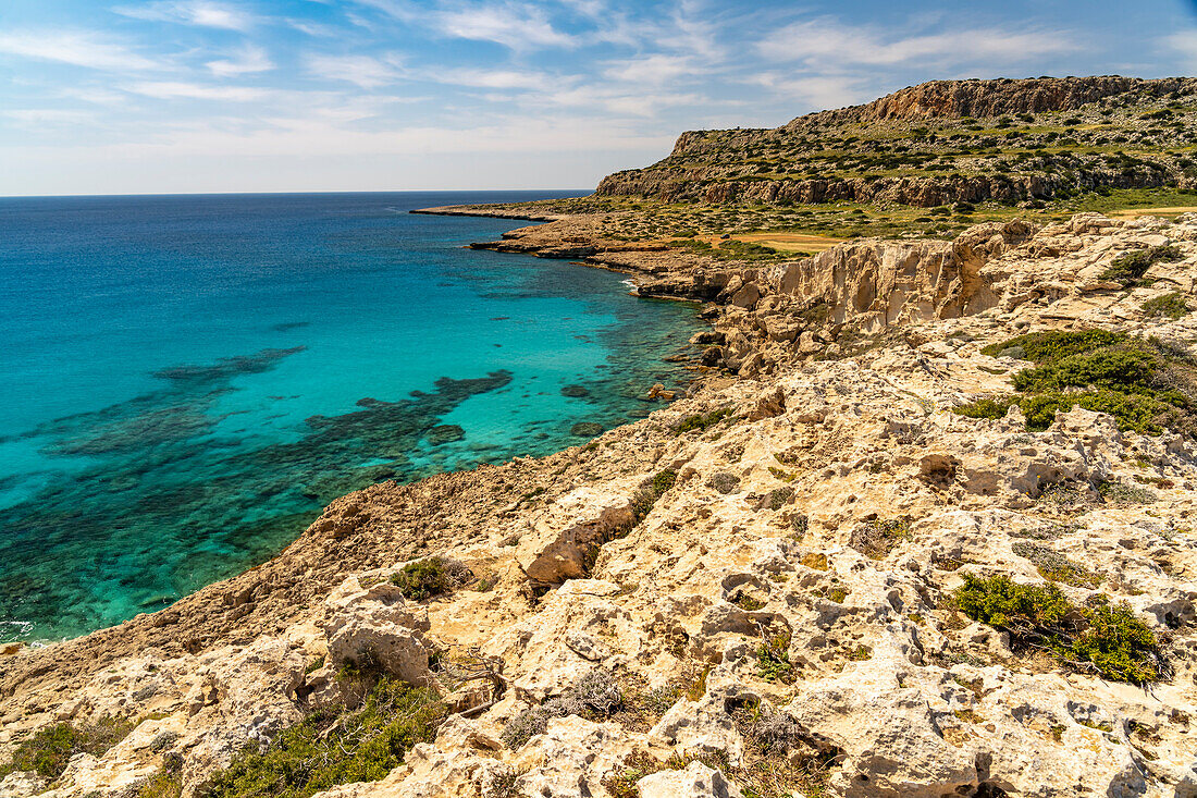Landschaft der Halbinsel Kap Greco, Agia Napa, Zypern, Europa