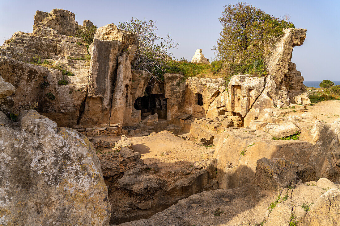 Unterirdische Grabstätten der antiken Nekropole Königsgräber von Nea Paphos, Paphos, Zypern, Europa 
