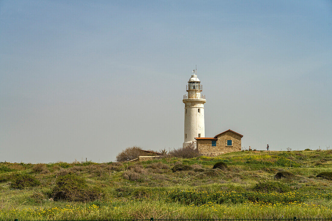 Lighthouse in Paphos Archaeological Park, Cyprus, Europe
