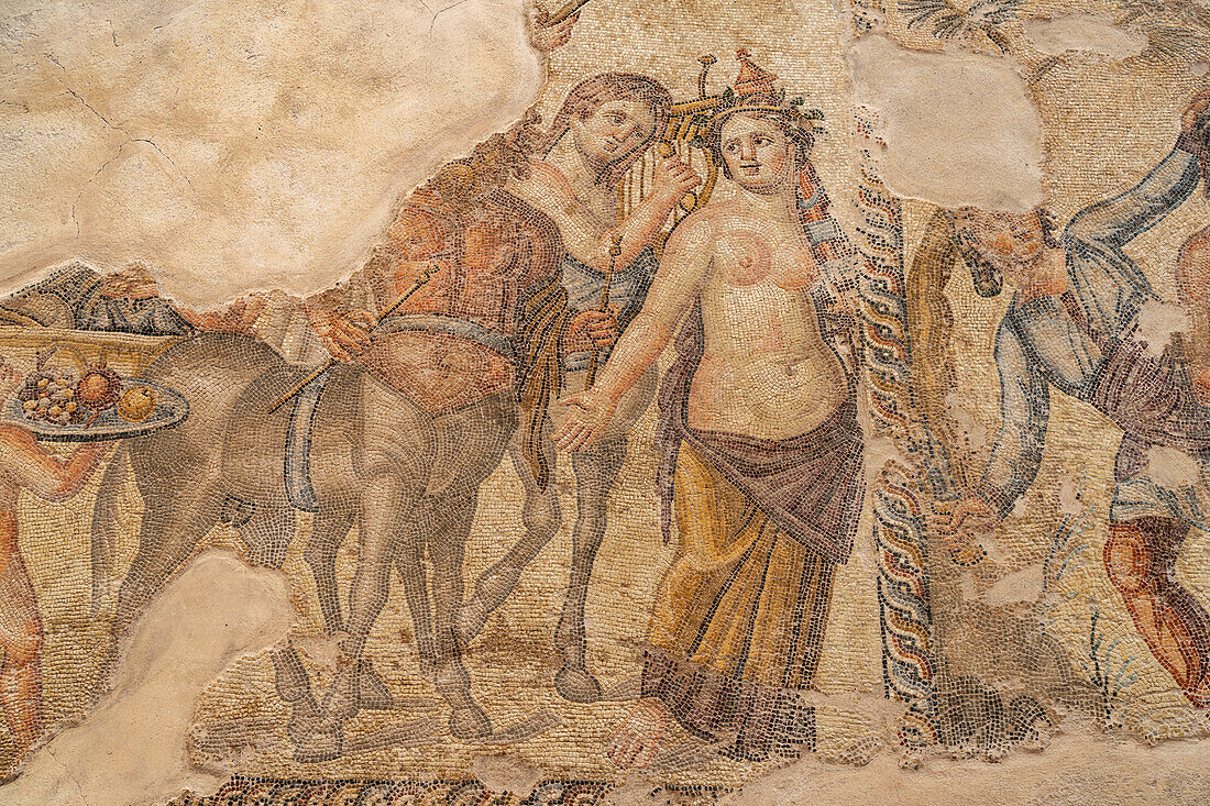 Mosaic in the Villa of Aion, Paphos Archaeological Park, Cyprus, Europe