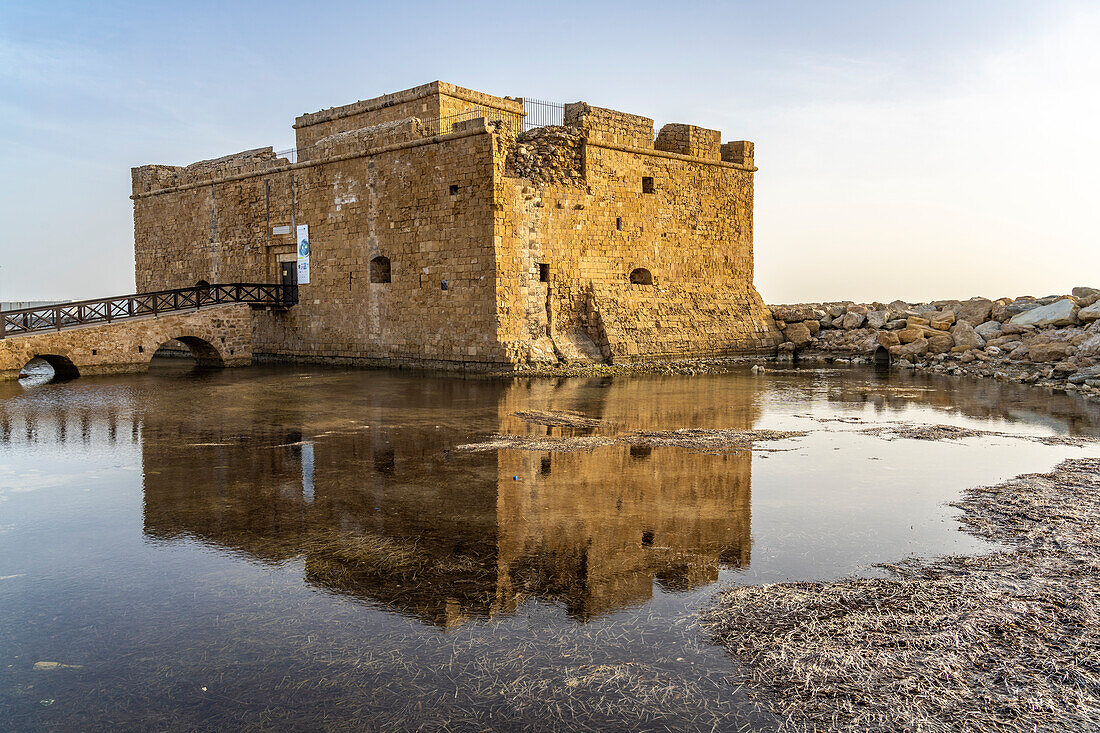 The medieval castle at Paphos Harbour, Cyprus, Europe