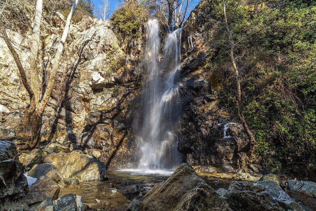 Kaledonia Wasserfall im Troodos-Gebirge, Zypern, Europa