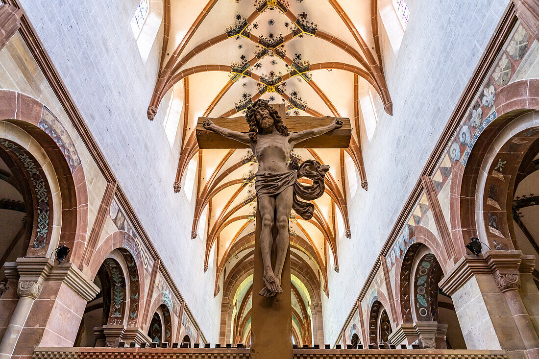 Crucifix in the interior of the monastery church, Maulbronn Monastery, Maulbronn, Baden-Württemberg, Germany