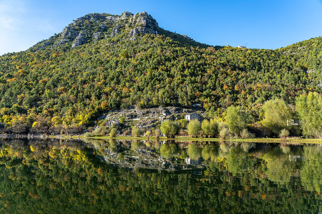 Landscape at Crnojevic river near Rijeka Crnojevica, Montenegro, Europe