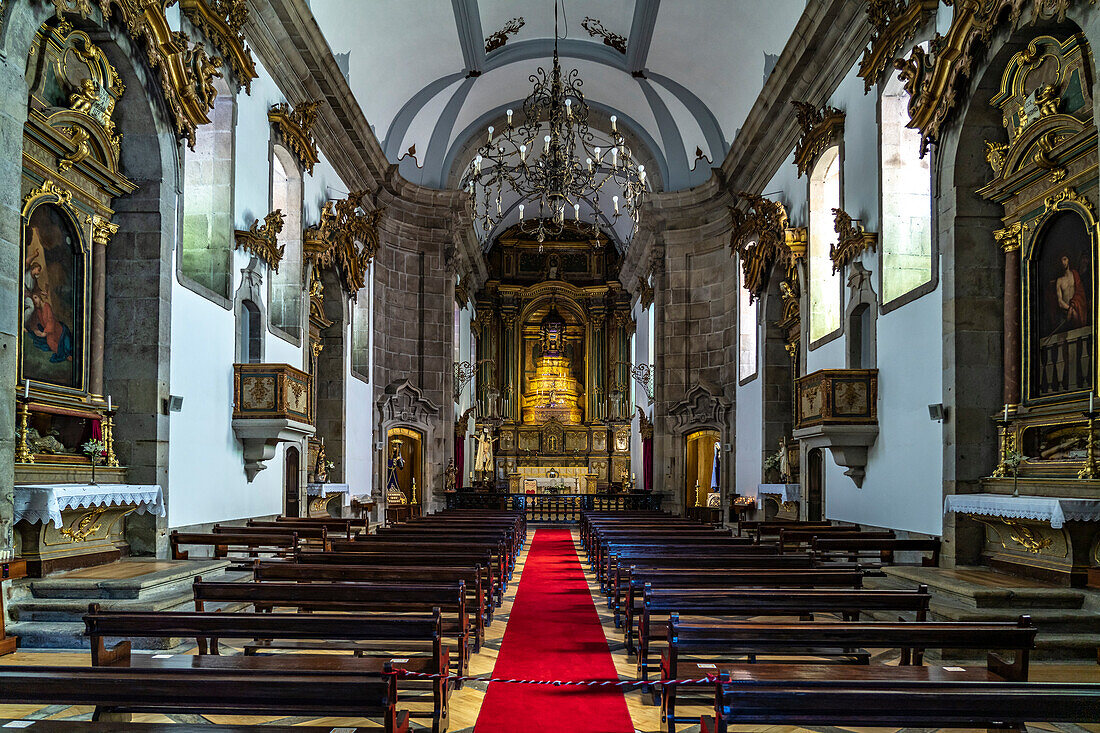 Innenraum der barocken Kirche Igreja dos Santos Passos, Guimaraes, Portugal, Europa   