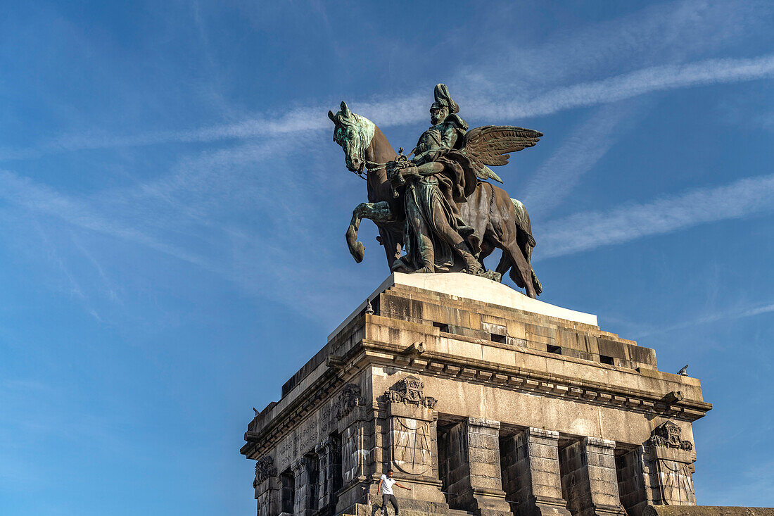 Kaiser Wilhelm Monument at Deutsches Eck in Koblenz, Rhineland-Palatinate, Germany