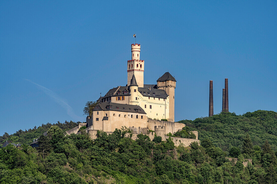 The Marksburg near Braubach, World Heritage Upper Middle Rhine Valley, Rhineland-Palatinate, Germany