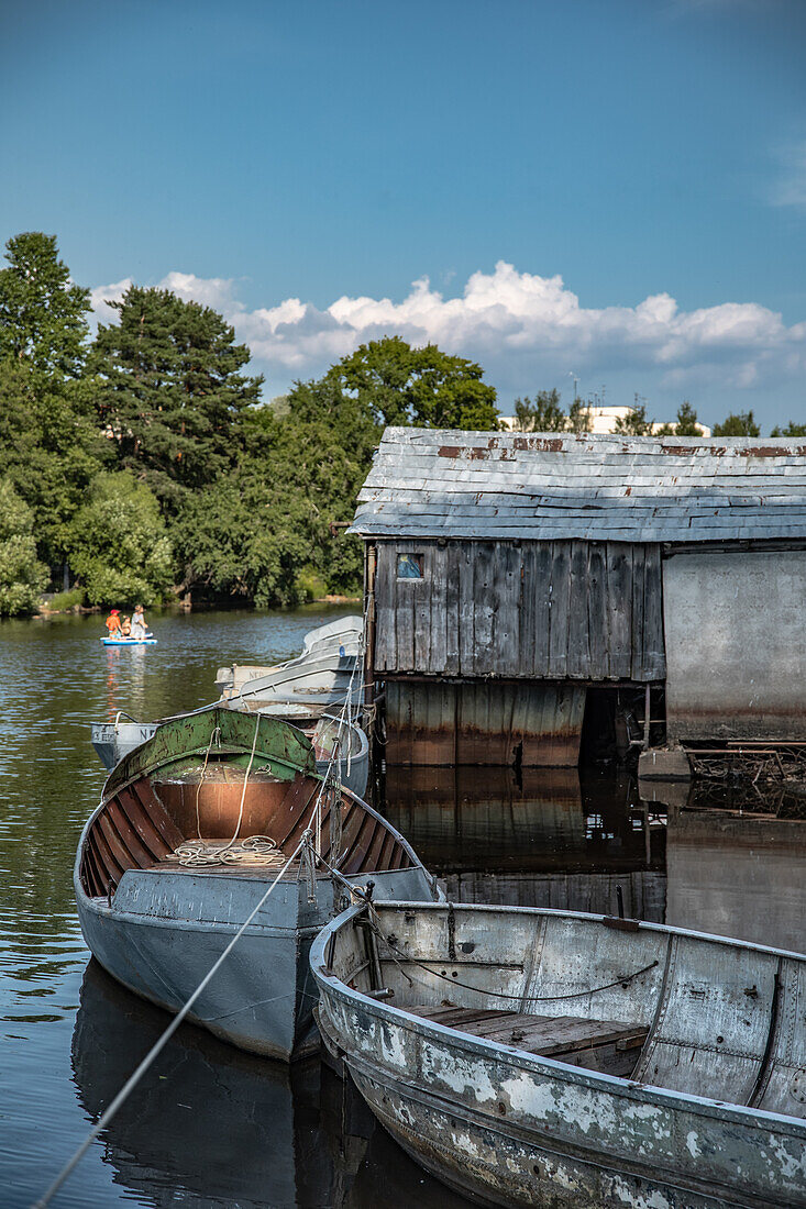 Boats in the water at the jetty