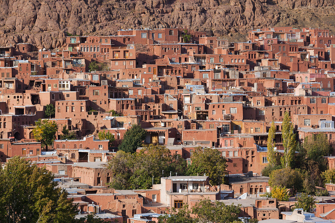 Central Iran, Abyaneh, Elevated Village View