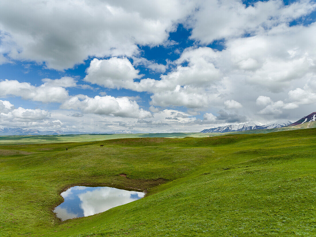 Alaj-Tal vor der Trans-Alay-Bergkette im Pamir-Gebirge. Zentralasien, Kirgistan