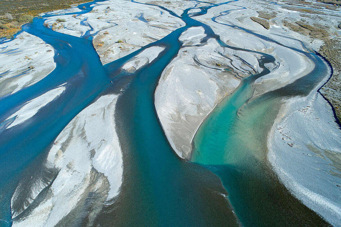 Braids of Rakaia River, near Rakaia, Mid Canterbury, South Island, New Zealand