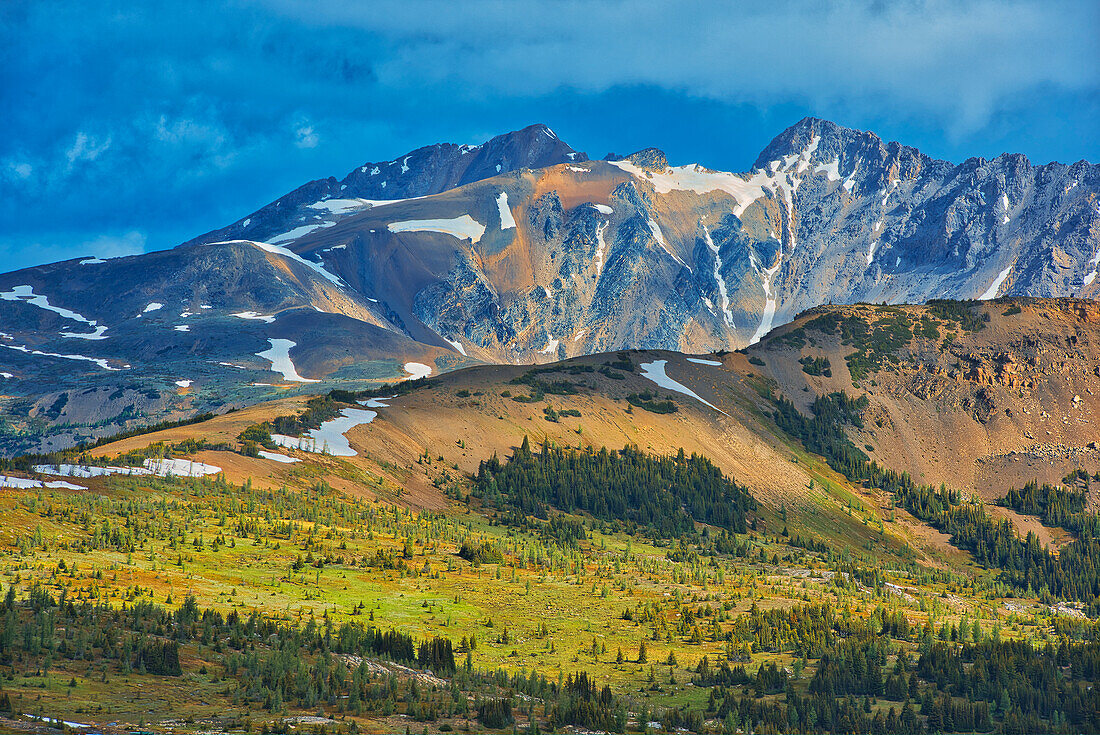 Canada, British Columbia, Sunshine Meadows. Mountain and valley landscape