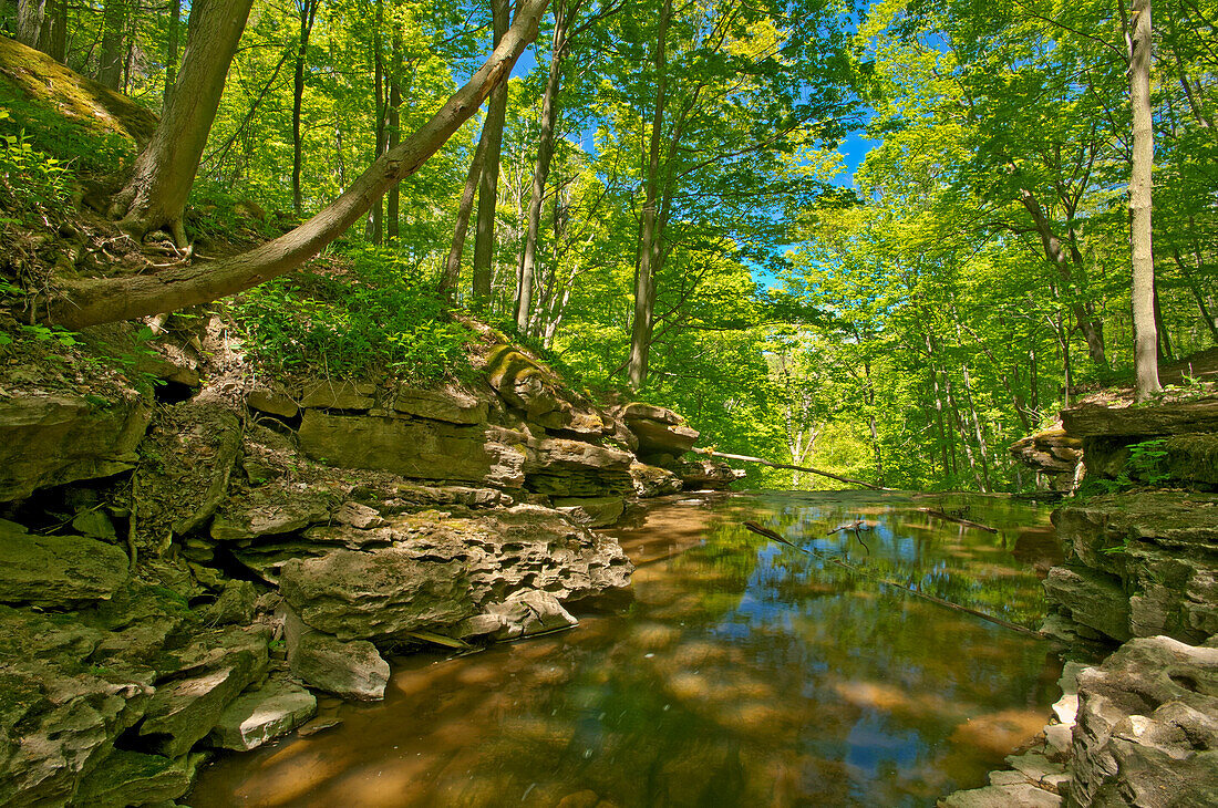 Kanada, Ontario, Jordanien. 16 Mile Creek bei Louth Falls