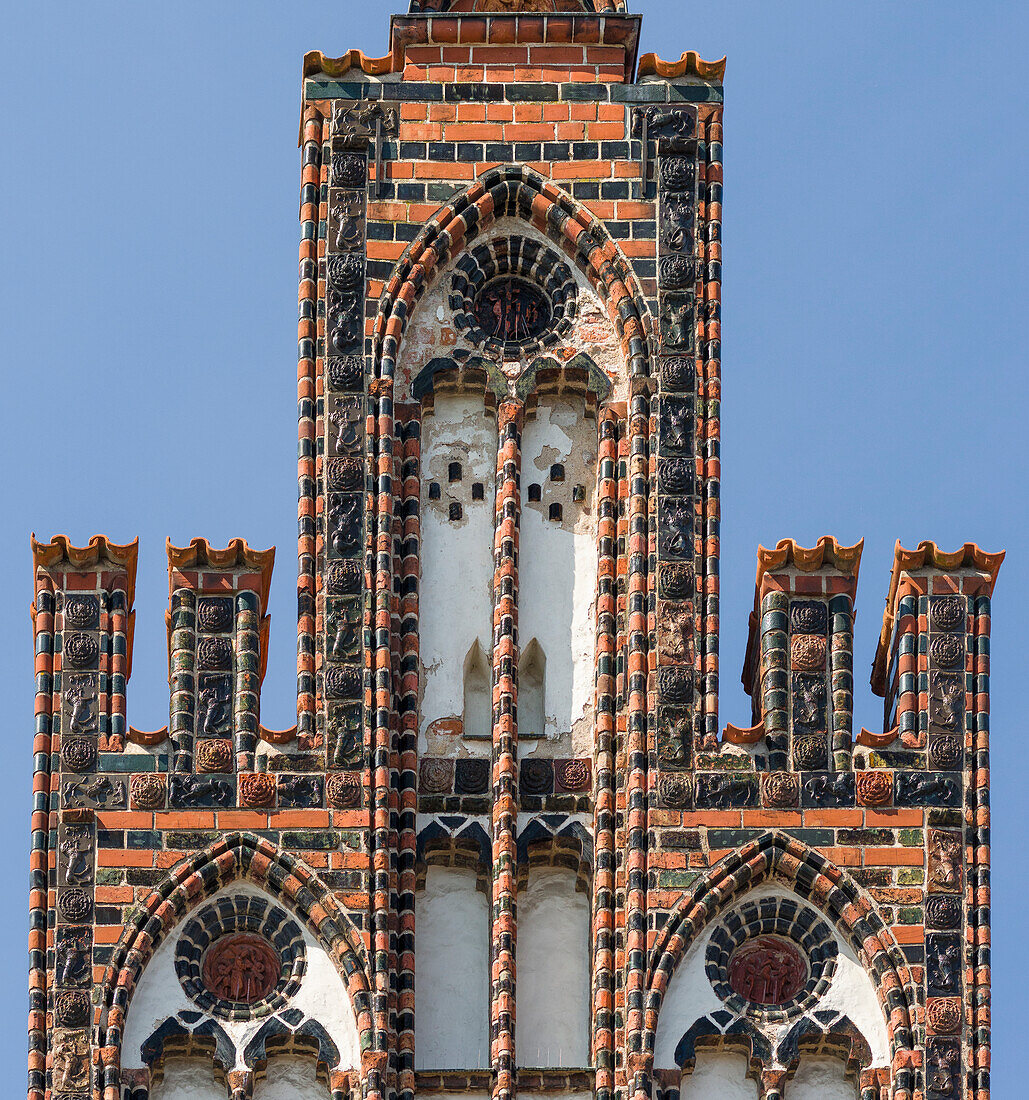 Ratschow Haus, built in the middle ages in typical brick gothic style. City of Rostock at the coast of the German Baltic Sea. Germany, Mecklenburg-Western Pomerania