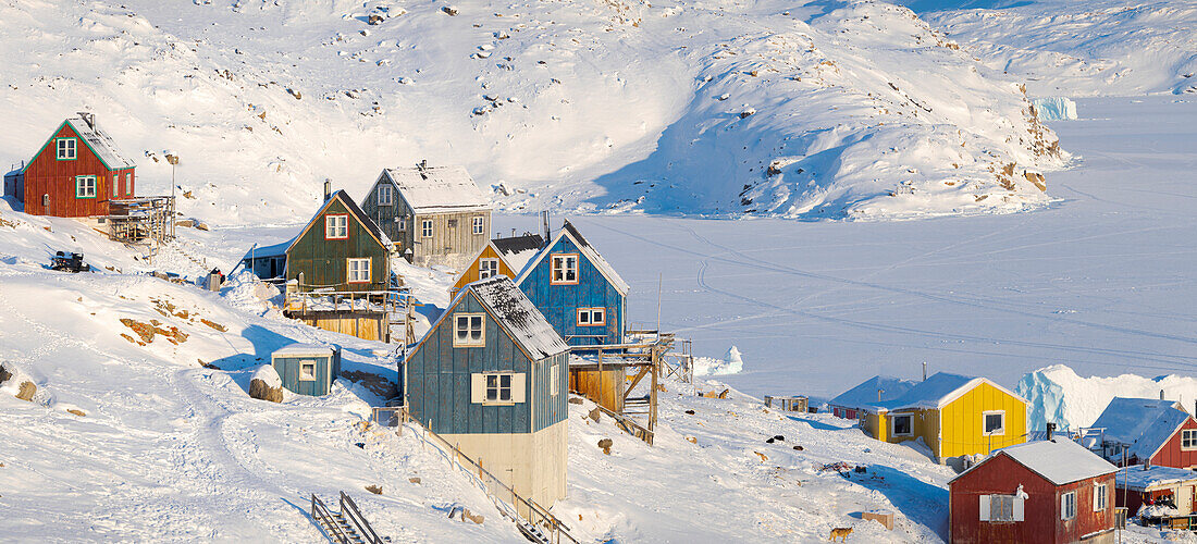 The traditional and remote Greenlandic Inuit village Kullorsuaq located at the Melville Bay, in the far north of West Greenland, Danish territory