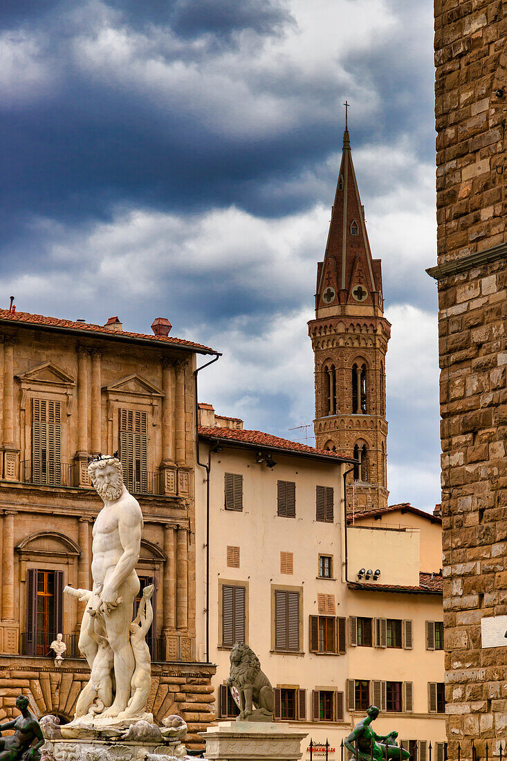 Sculptures in the historic center of Florence, Tuscany, Italy
