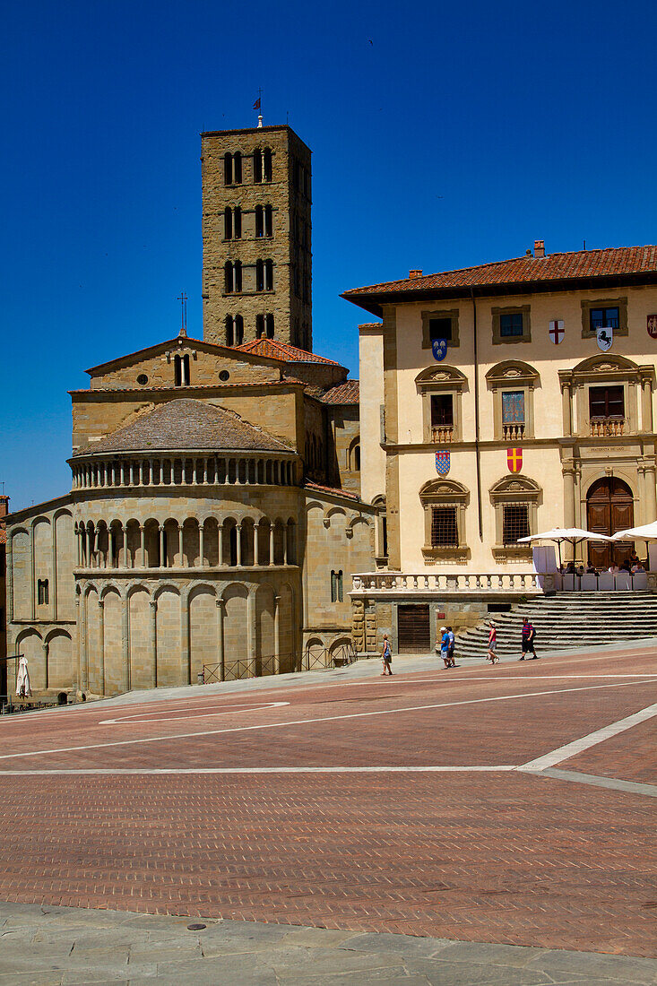 Pieve di Santa Maria, Palazzo della Fraternità dei Laici, Piazza Grande, Arezzo, Toskana, Italien