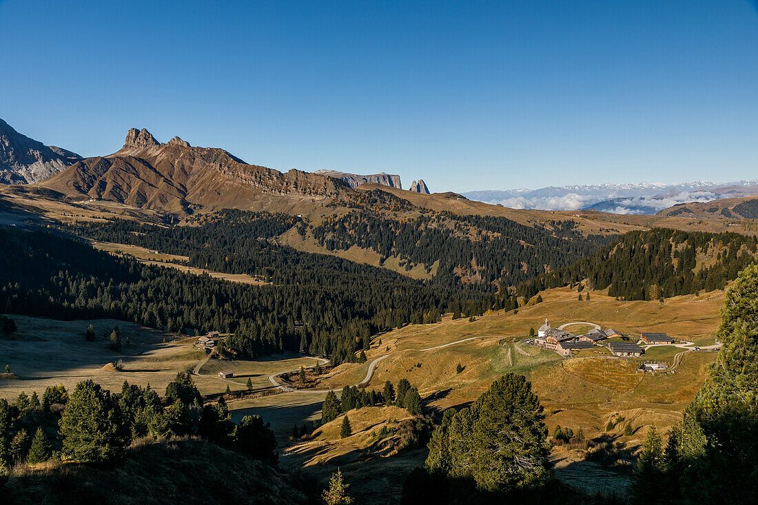 Alpe di Siusi in the Dolomites in South Tyrol, Italy