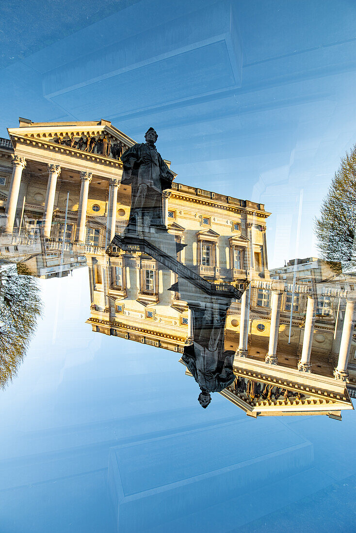 Double exposure of the old law court of Ghent, Belgium