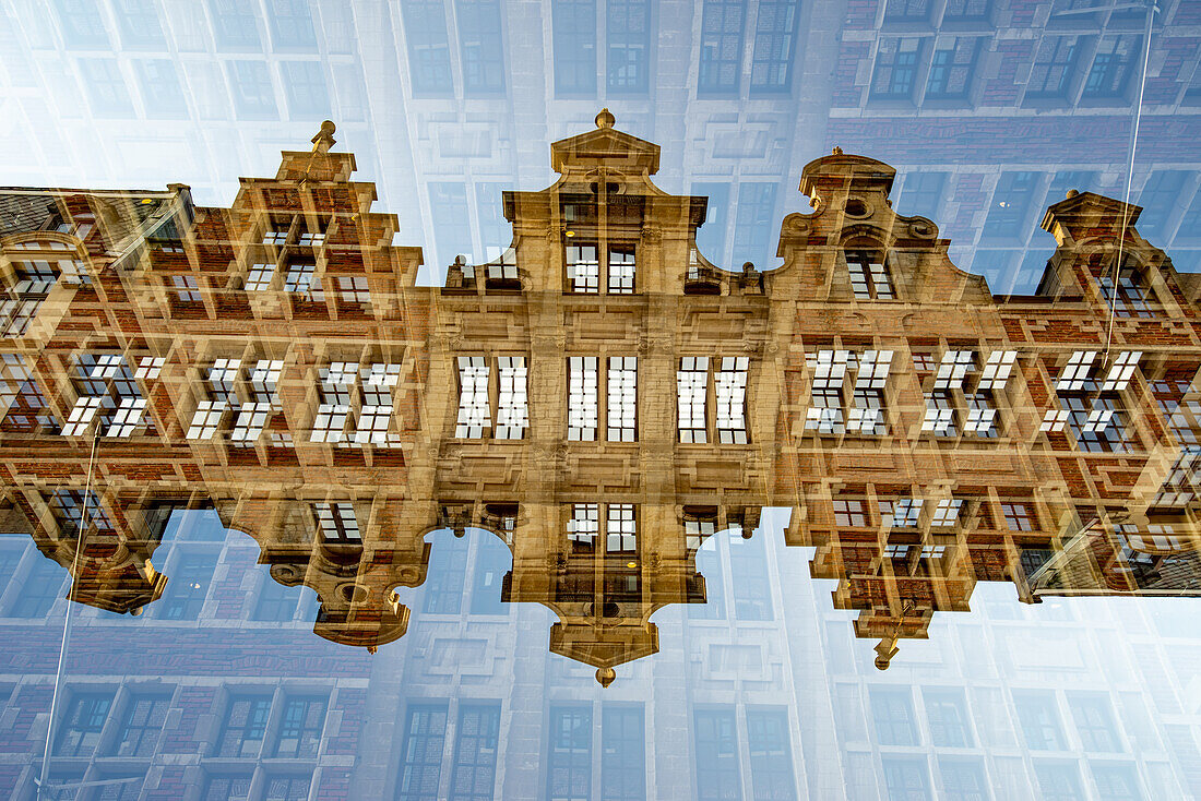 Double exposure of downtown Brussels.