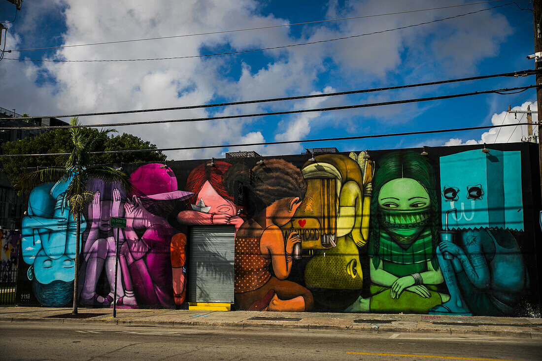 Graffiti Kunstwerke in Wynwood Miami Florida USA
