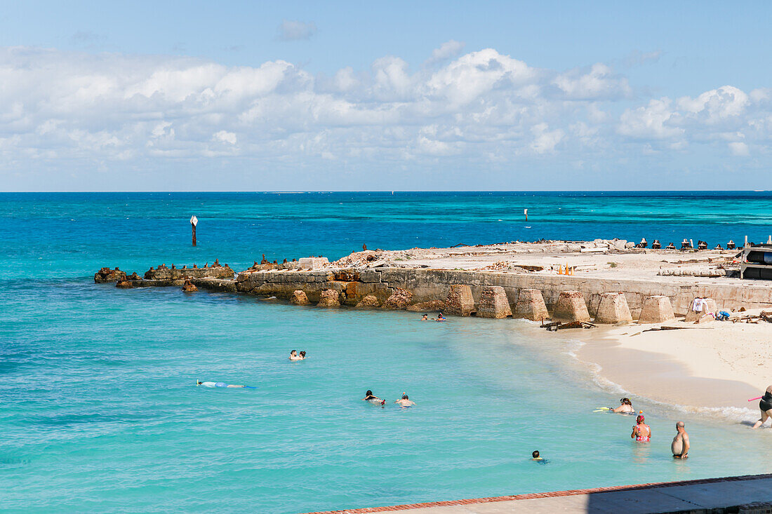 Bay on Dry Tortuga for swimming and snorkeling, Florida, USA
