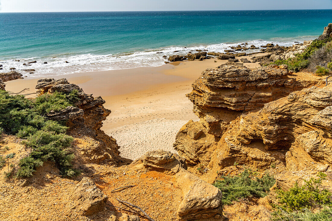 Die Strandbuchten Calas de Roche bei Conil de la Frontera, Costa de la Luz, Andalusien, Spanien